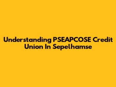 Understanding PSEAPCOSE Credit Union In Sepelhamse